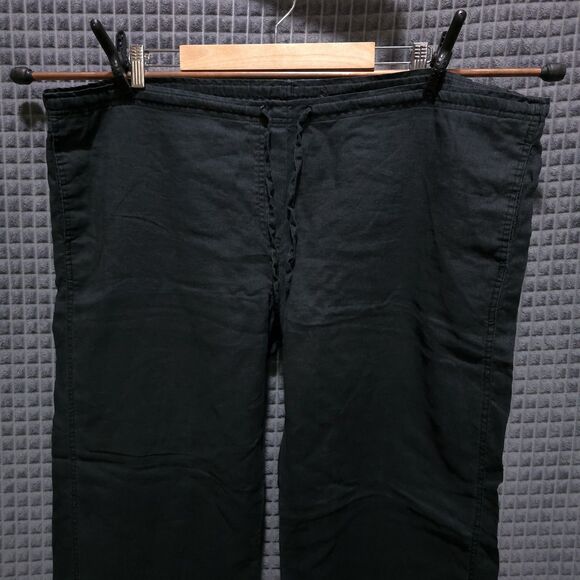 Wide Leg Drawstring Linen Pants XXL 46x30 Unisex Boho Beach Surfer Comfort Baggy - Picture 3 of 15